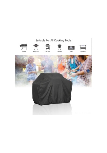 Jeehugo 170x61x117cm Siyah 210d Oxford Kumaş Barbekü Mangal Örtüsü - Su Geçirmez, Dayanıklı, Kayar Teli İle Sabitlenir Siyah
