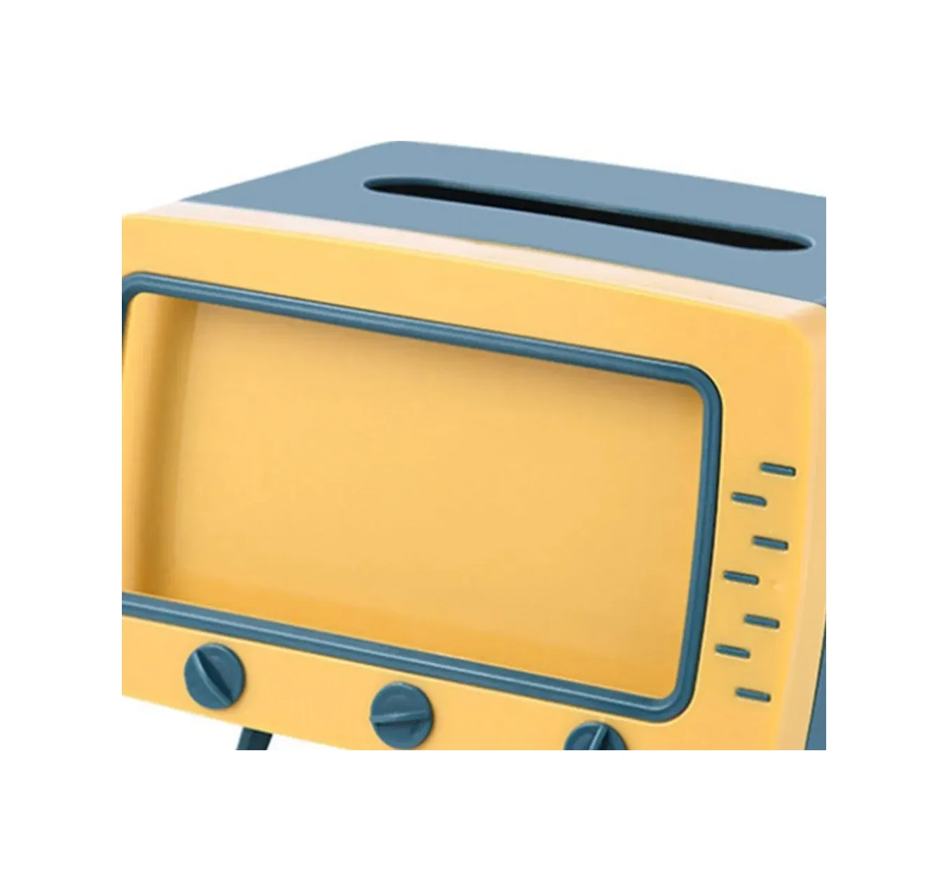 Kosona Retro Tv Desenli Tütsü Kutusu, Akıllı Telefon Tutucu İle Multifonksiyonel Abs+pp Malzeme, Ev Ofis Dekorasyonu Sarı/mavi