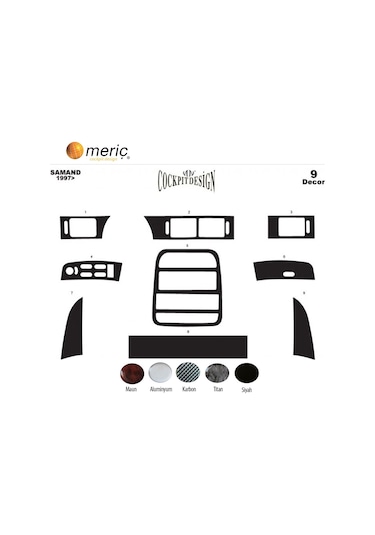 Meriç® Samand Ön Torpido Kaplama 9 Parça 1997-2000 (530157299)
