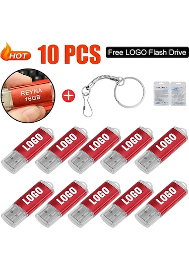 10 Adet/grup Usb 2.0 Flash Sürücü 64 Gb 128 Gb Kalem Sürücü 16 Gb Pendrive 32 Red 2.0 64gb Diğer