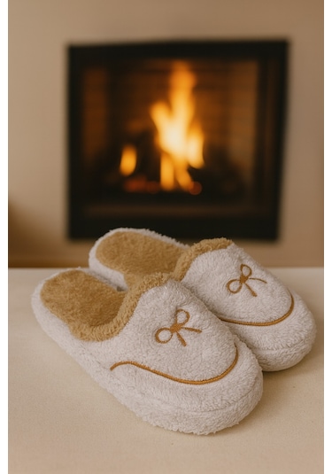 Amore Kapalı Kadın Ev Terliği Günlük Rahat Kışlık Terlik Gri