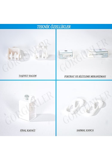Esnek Oryantal Bükülen Perde Rayı Korniş(Tavan Montaj Vida&Dubel)