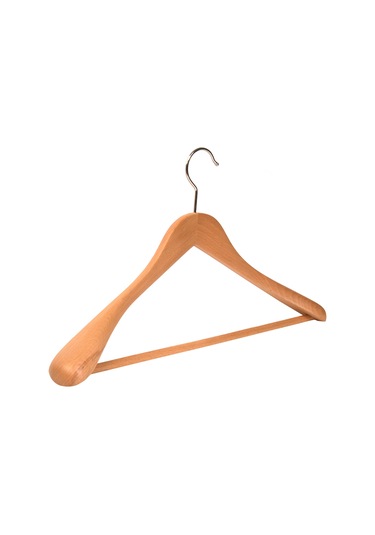 Nyn Ahşap Askı Kalın Omuz Formlu Takım Elbise Ceket Askısı Nature Ahşap