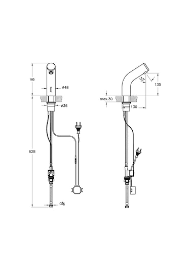 VitrA Sento Çocuk Temassız Lavabo Bataryası Krom Yeşil A47188