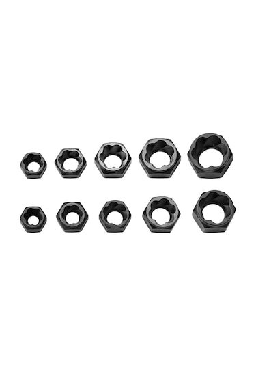 Xindoker Kırık Somun Çıkarıcı Seti 10 Parça - Spiral Dişli, 9-19mm Uyumlu, Alüminyum Alaşımlı, Dayanıklı, Opp Paketli