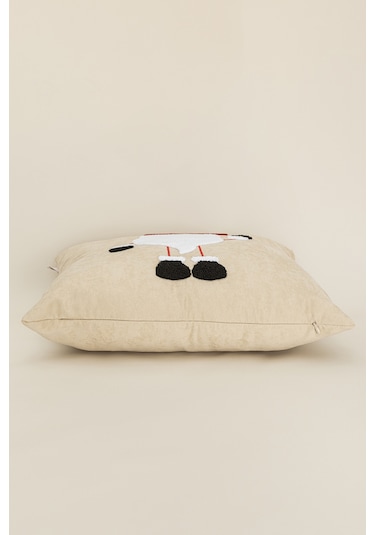 Charm Noel Baba Punch İşleme Bej Kırlent 43x43 35251a Bej