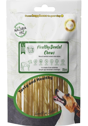 Eco Natura Pet Healty Dental Chews Natural Burgu Kemik 13 CM 25'li 150 G