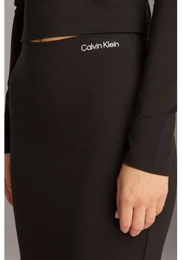 Calvin Klein Mılano Logo Elastıc Skırt Siyah