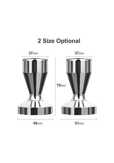 Shineyee Stainless Steel Kahve Tamperi - 51mm Çaplı Profesyonel Basma Aleti Gümüş