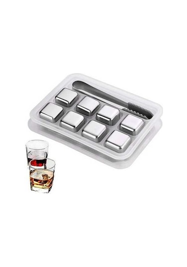 Flybuy Yeniden Paslanmaz Küpleri Kullanılabilir Kkmoon Gri Çelik Buz Adet 8 - Mq Çok Renkli