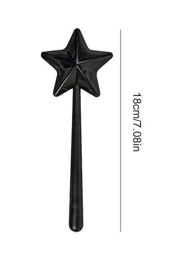 Yeniden Doldurulabilir Yıldız Asa Taşınabilir Tuz Karabiber Baharatlık Dispenser Çalkalayıcı Set Mutfak Yemek Pişirme Barbekü Malzemeleri Cadılar Bayramı Parti Hediyeleri Siyah