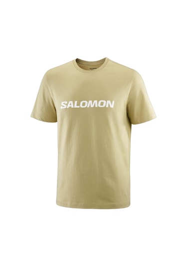 Salomon Salomon Salomon Logo Erkek Bej Tişört De5 Bej