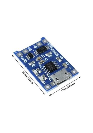 Tp4056 Micro Usb 1s 3.7v Lipo, Li-ion Pil Bms Korumalı Şarj Devresi - 10 Adet