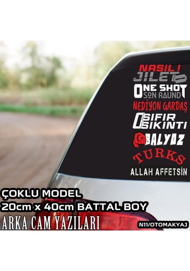 oto sticker bagaj ve cam yazıları sticker seti tuning modifiye