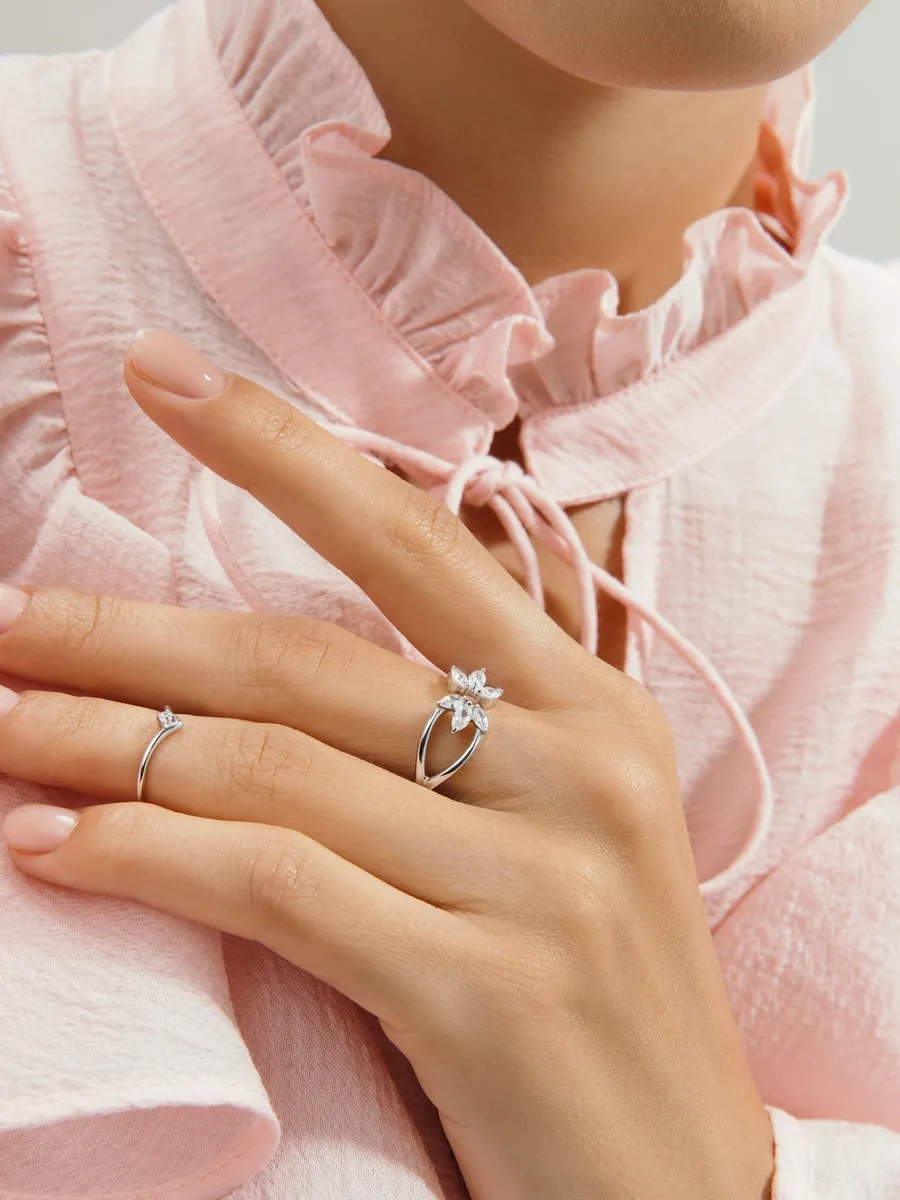 Fly Jewelry 925 Ayar Gümüş Falanks Yüzüğü 254550669 Gri