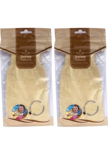 Derma Naturel Bebek Banyo Eldiveni Hassas Ciltlere Özel 2 Li Set