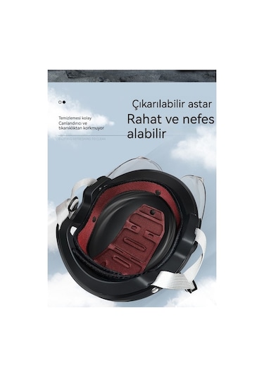 Shineyee Ebedi Şans Yaz Unisex Elektrikli Motosiklet Kaskı Siyah, Açık Tip Güvenlik