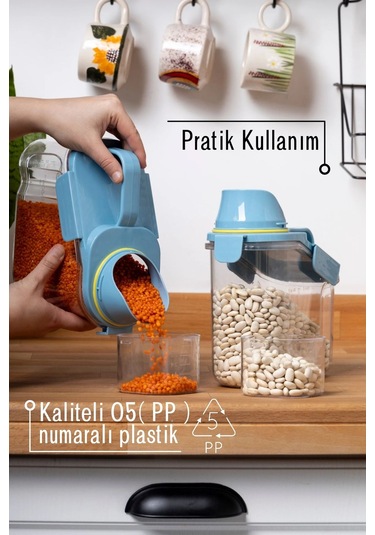 Contalı Sızdırmaz Erzak Saklama Kabı / 1100 Ml / Mavi - Tekli Mavi