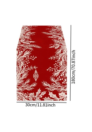 Suntek Dikdörtgen Masa Örtüsü Festival Mevsimlik Kış Yapraklar