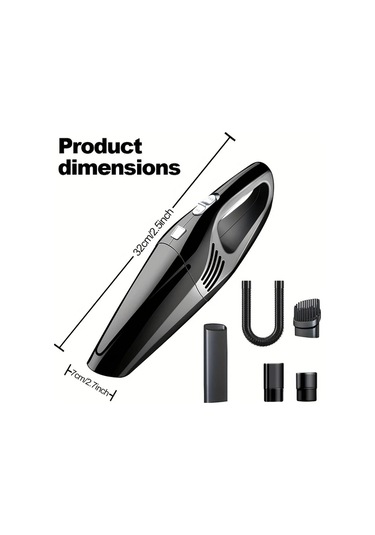 Fochsia Black Şarj Edilebilir Kablosuz El Süpürgesi Güçlü Emiş Ev Ofis Araç İçin Hepa Filtre