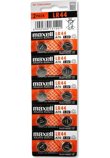 Maxell LR44 A76 AG13 Alkalin Düğme Pil 10'lu