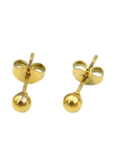 Çelik 4 Mm Düz Top Küpe 001