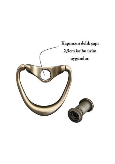 Homdep Dürbünlü Çelik Kapı Damla Model Taktak Tokmağı Delik Çapı 2,5cm Renk: Gümüş Gri