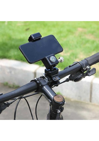 Pusulalı 360 Dönen Bisiklet Telefon Tutucu Q003-Siyah