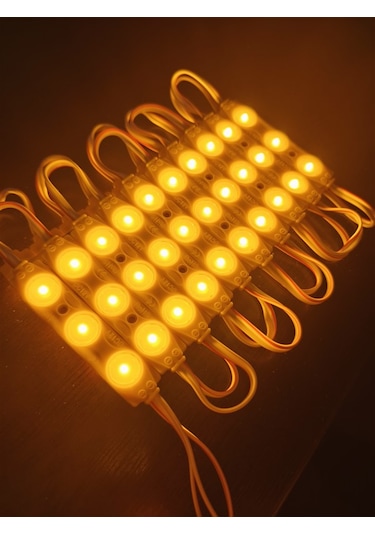 Parmak Led Lamba Amber Turuncu 3 Led 140 Lümen 12 Volt 10,lu