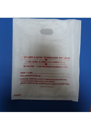 Otel Kirli Çamaşır Poşeti Laundry Bag Pe Beyaz