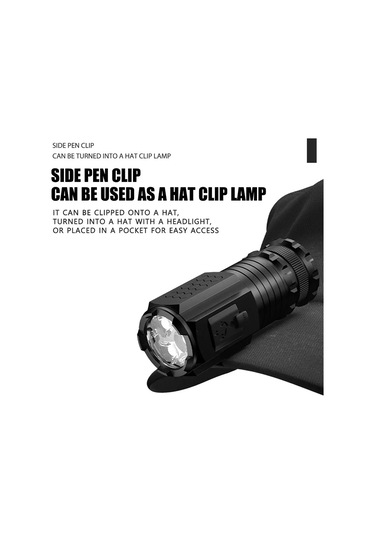 Dongjing 2000lm Süper Parlak Usb Şarj Edilebilir El Feneri Güç Siyah