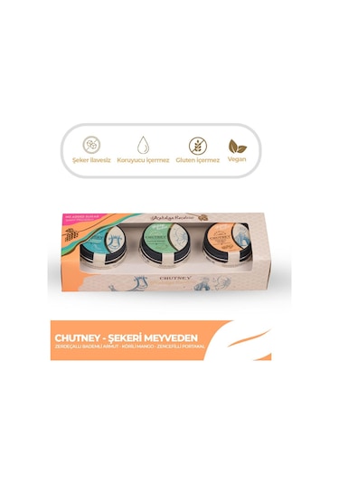 Eşlikçi Chutney 3 Lü Set Şekeri Meyveden Antalya Reçelcisi