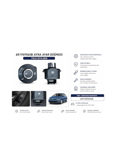 Polo Ayna Ayar Düğmesi 6r1959565b 2010-2025