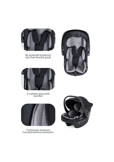 Kanz Echo Travel Sistem Bebek Arabası Siyah