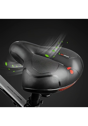 Motion003 Geniş Bisiklet Koltuğu Dağ Büyük Şehir Bisikleti İçin Şok Emici Boşluklu Tasarım Siyah Kırmızı Siyah+kırmızı