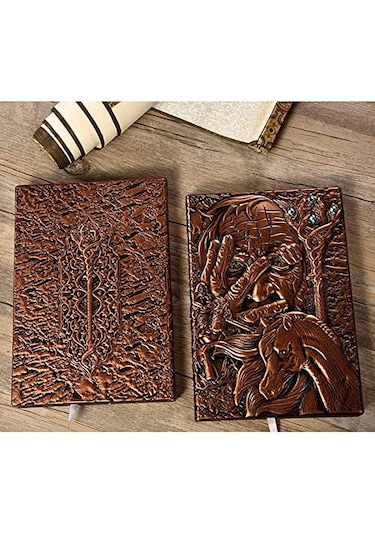 Deri Defter 3D Kabartmalı Adam-Gümüş