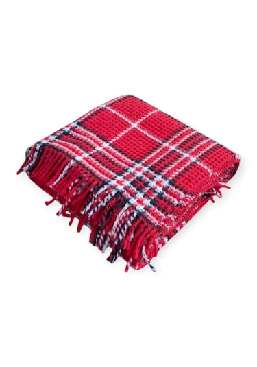 Skoç Battaniye Tek Kişilik Kırmızı-beyaz Sevgililer Günü Özel Ser