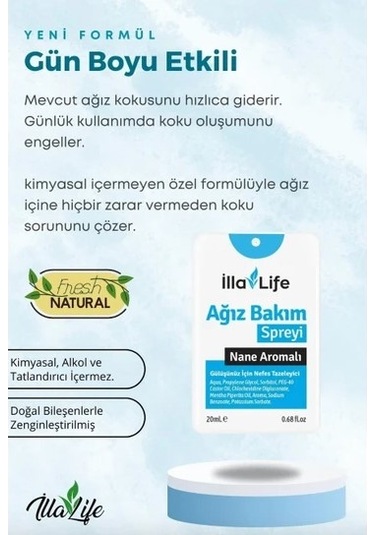 İlla Life Nane Aromalı Ağız Bakım Spreyi 20 ML