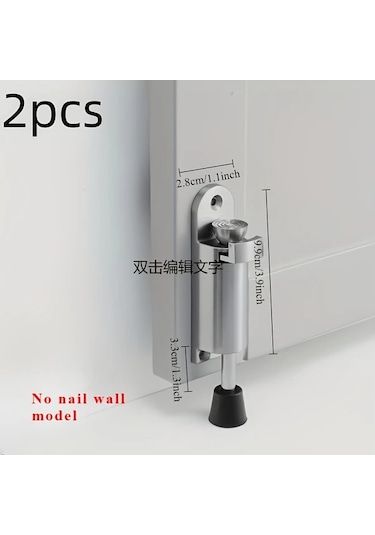 Xuweiwei 2 Adet Gümüş Görünmez Kapı Stoperi, Ayarlanabilir, Yapışkanlı Ve Vidalı