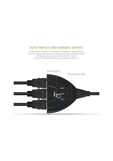 Hdmi Çoklayıcı Çoğaltıcı Switch 4586P 3 Giriş 1 Çıkış Çoklama Çok