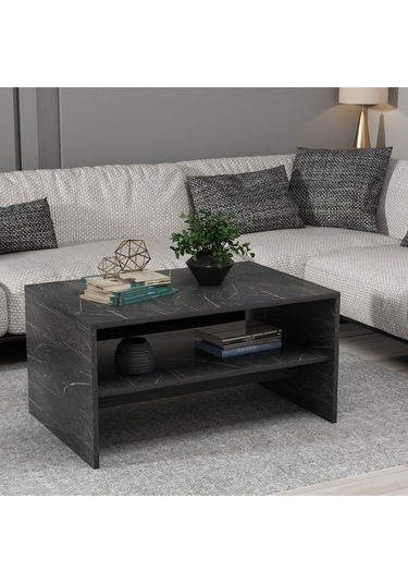 Apollon Orta Sehpa Siyah Mermer Desen Siyah Mermer Desen