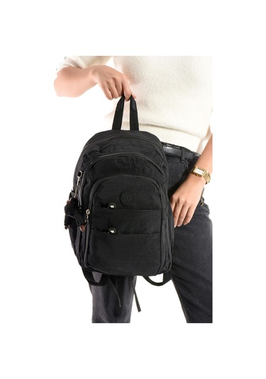 Ultra Hafif Çok Cepli Orta Boy Sırt Çantası Unisex Siyah Model: 571-4c Siyah