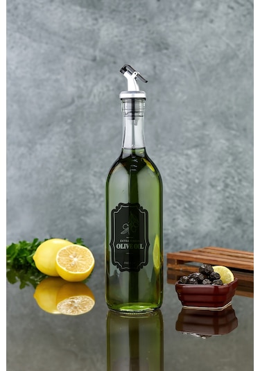750 Ml Cam Yağdanlık - Yeşil Açık Yeşil