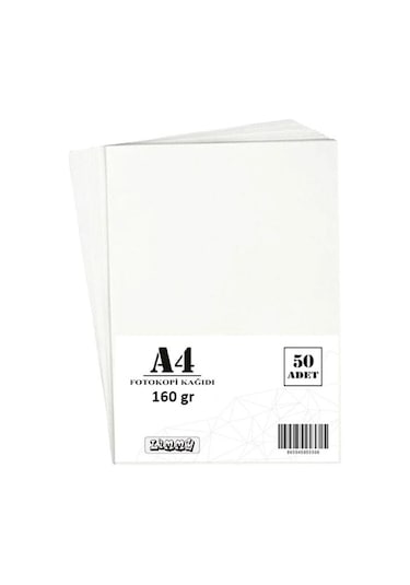 160 Gr/m A4 Kağıdı Fotokopi Kağıdı - 50 Adet