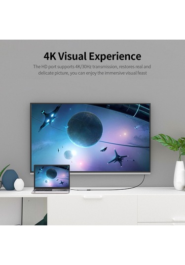 Samdoo 6-1 Tip-c Hub Alüminyum Gövde İle 4k Hdmı, Usb 3.0/2.0, Pd 87w, Sd/tf Kart Okuyucu Çok Fonksiyonlu扩展坞