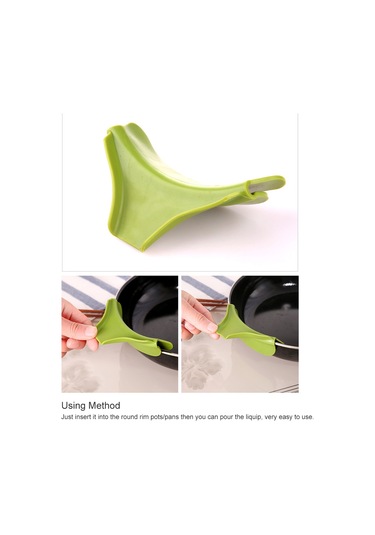 Mutfak Aletleri Silikon Huni Araçları Dökülme Önleyici Yeşil Diğer