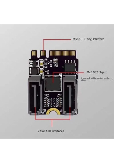 Ulzyvf Wıfı Sata3.0 Sata M2'den M.2'den Key Kartı Hdd Genişleme Adaptörüne A+e Sg