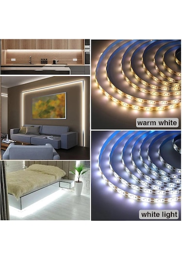 Beyaz 5v Usb Led Şerit Işık Smd 2835 50cm 1m 2m 4m 5m Beyaz/sıcak Beyaz Ip65 Esnek Aydınlatma Şerit Bant Arka Işık 5m Ip33