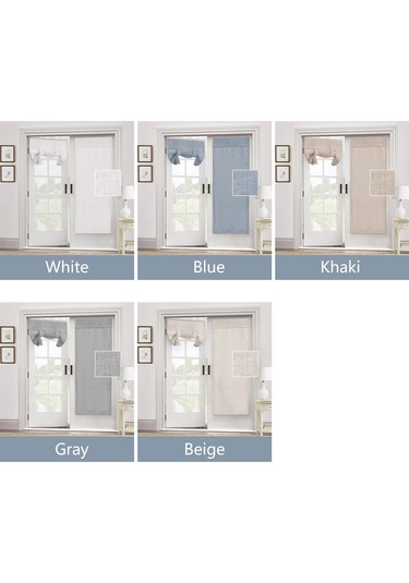 Symbee Linen Blend Opak Gizlilikli Pencere Perde Seti 2 Adet - W66xh172cm, Çivi Yok Yapıştırıcı Montaj, Güneş Engeli Ve Aynı Renk Bağlayıcı Mavi