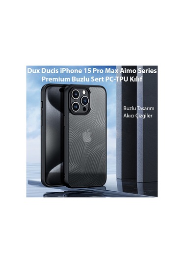 Dux Ducis iPhone Uyumlu 15 Pro Max Aimo Premium Buzlu Sert Pc-tpu Kılıf